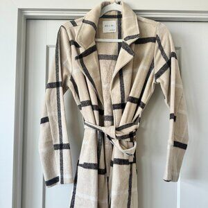 Small Cream Plaid Pea Coat